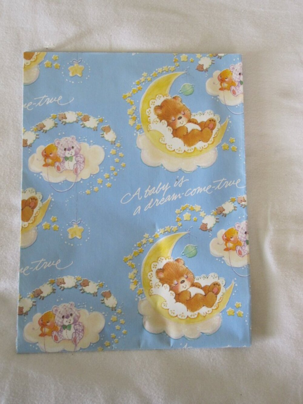 1980's Care Bears uncut Wrapping Paper sheet, 8.33 sq. ft- baby, dream come true